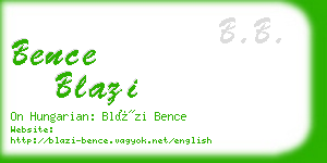 bence blazi business card